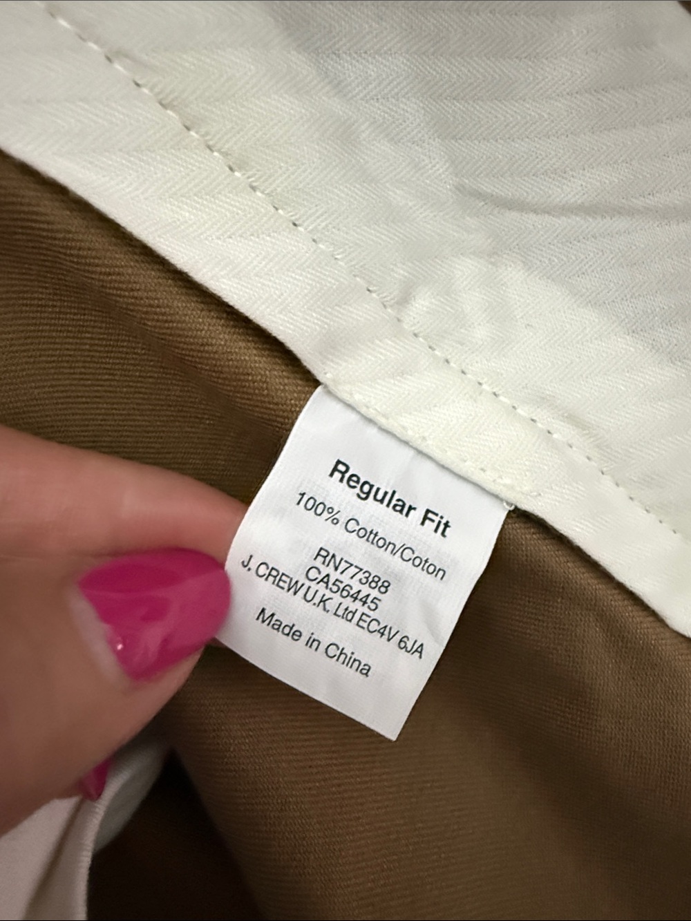 J. Crew Essential Brown Straight-Leg Chinos 100% Cotton - Picture 10 of 11